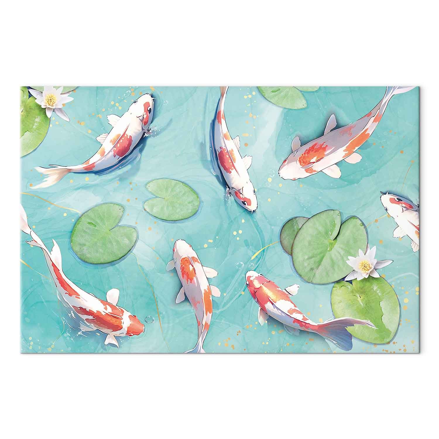 Japanese Koi Pond Nature Canvas Print