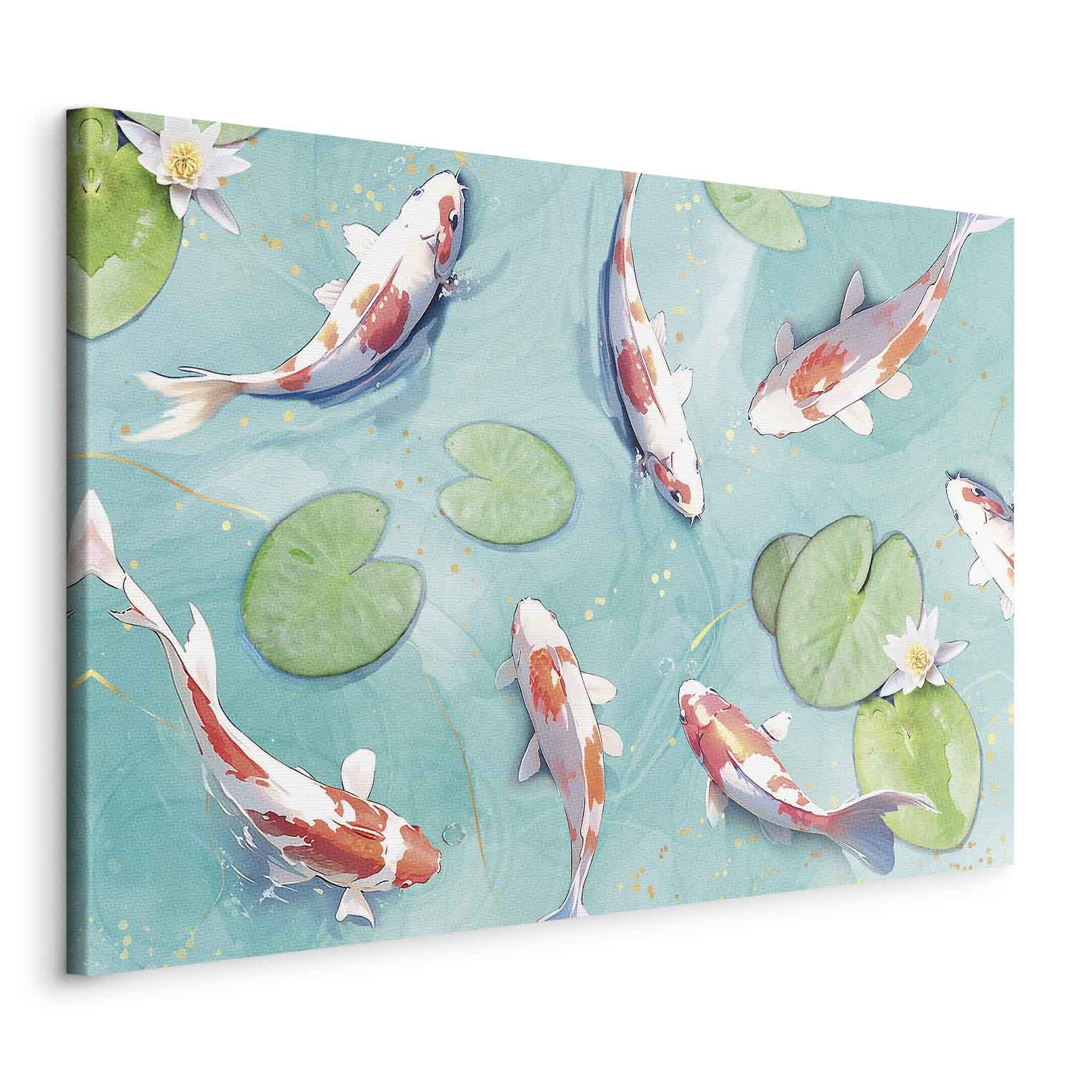 Japanese Koi Pond Nature Canvas Print