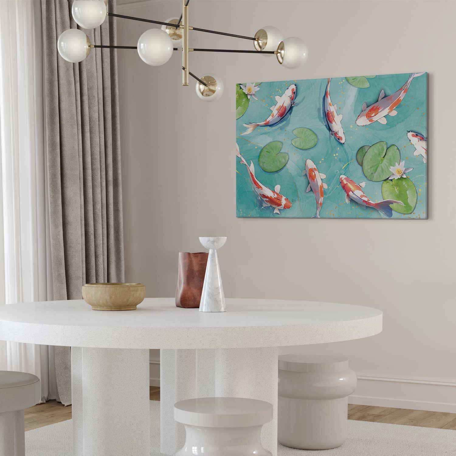 Japanese Koi Pond Nature Canvas Print