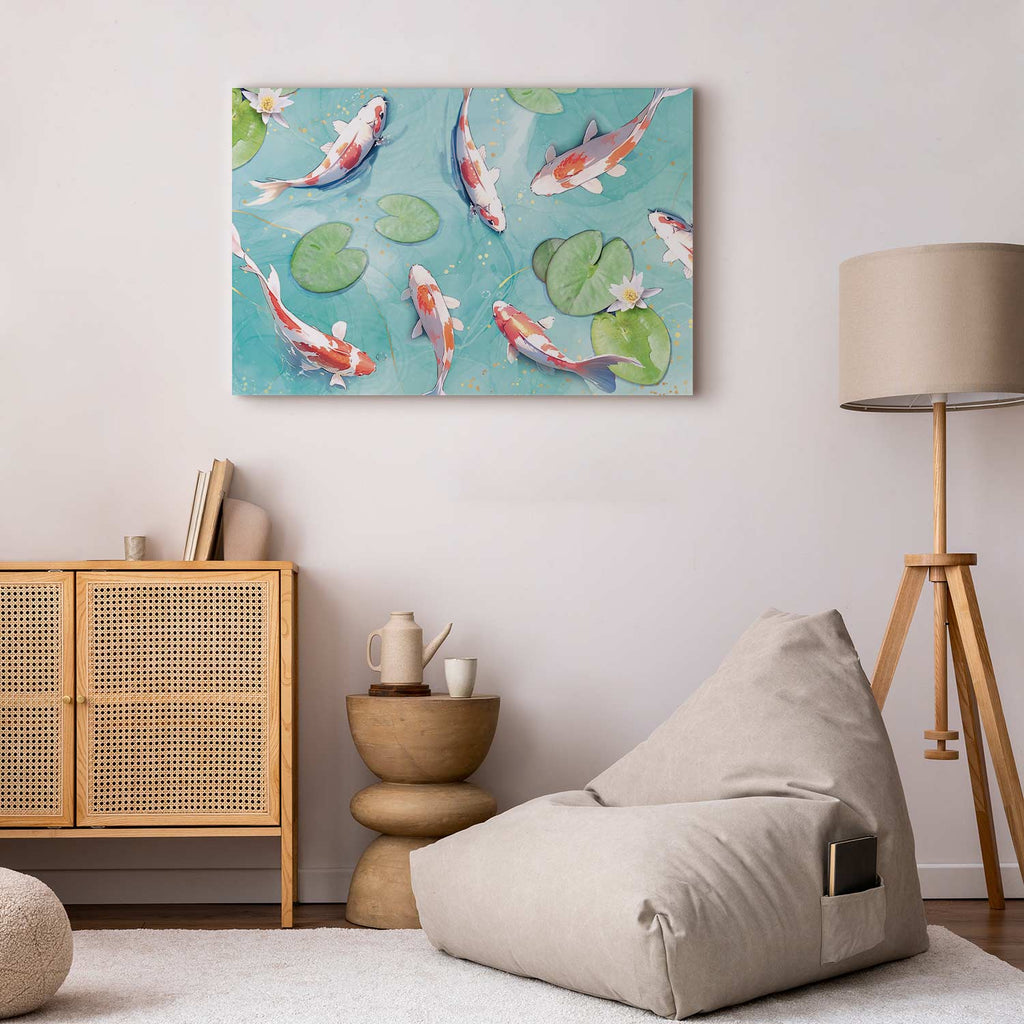 Japanese Koi Pond Nature Canvas Print