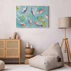 Japanese Koi Pond Nature Canvas Print