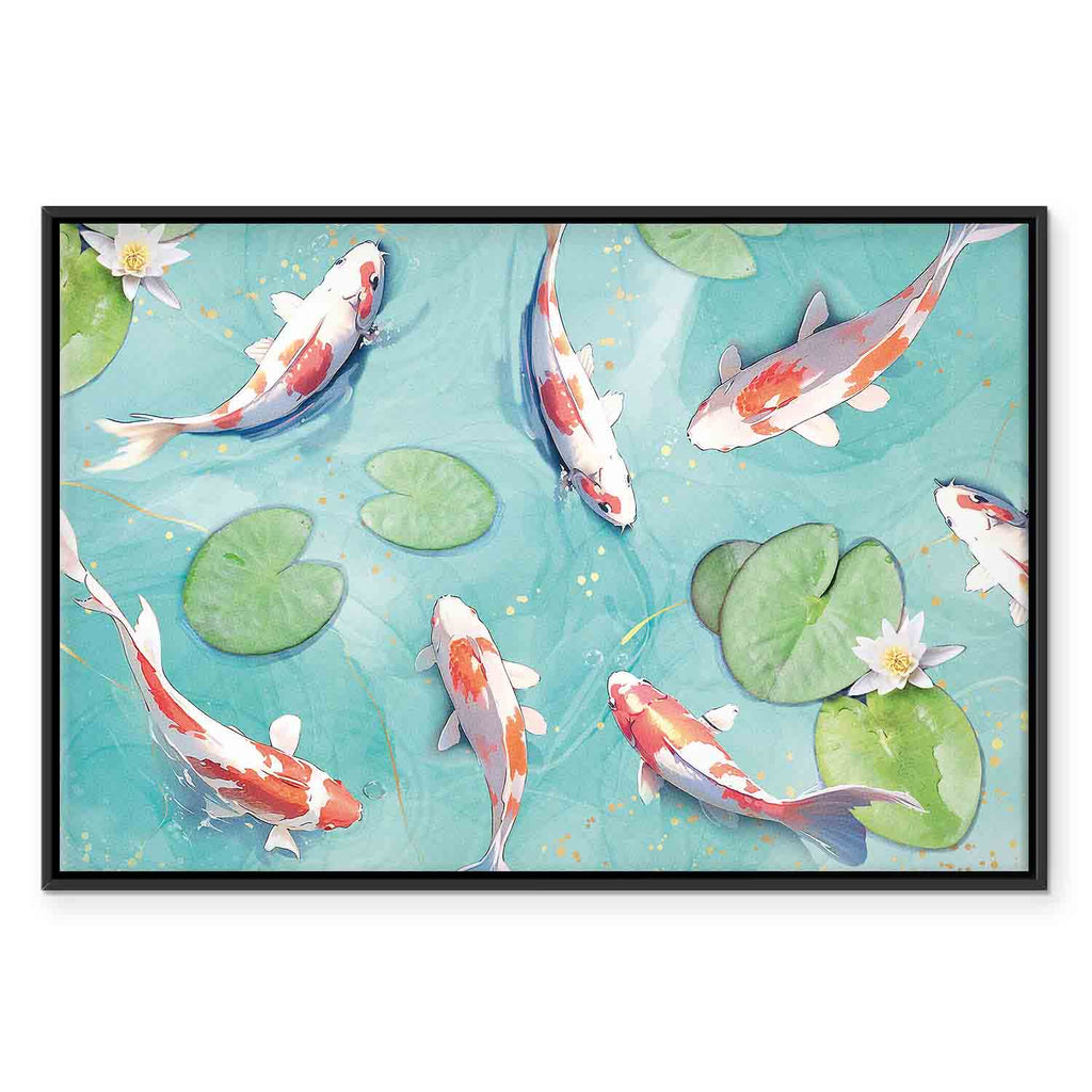 Japanese Koi Pond Nature Canvas Print