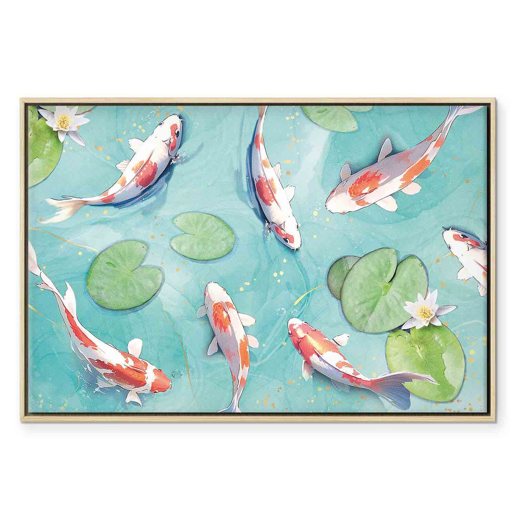 Japanese Koi Pond Nature Canvas Print