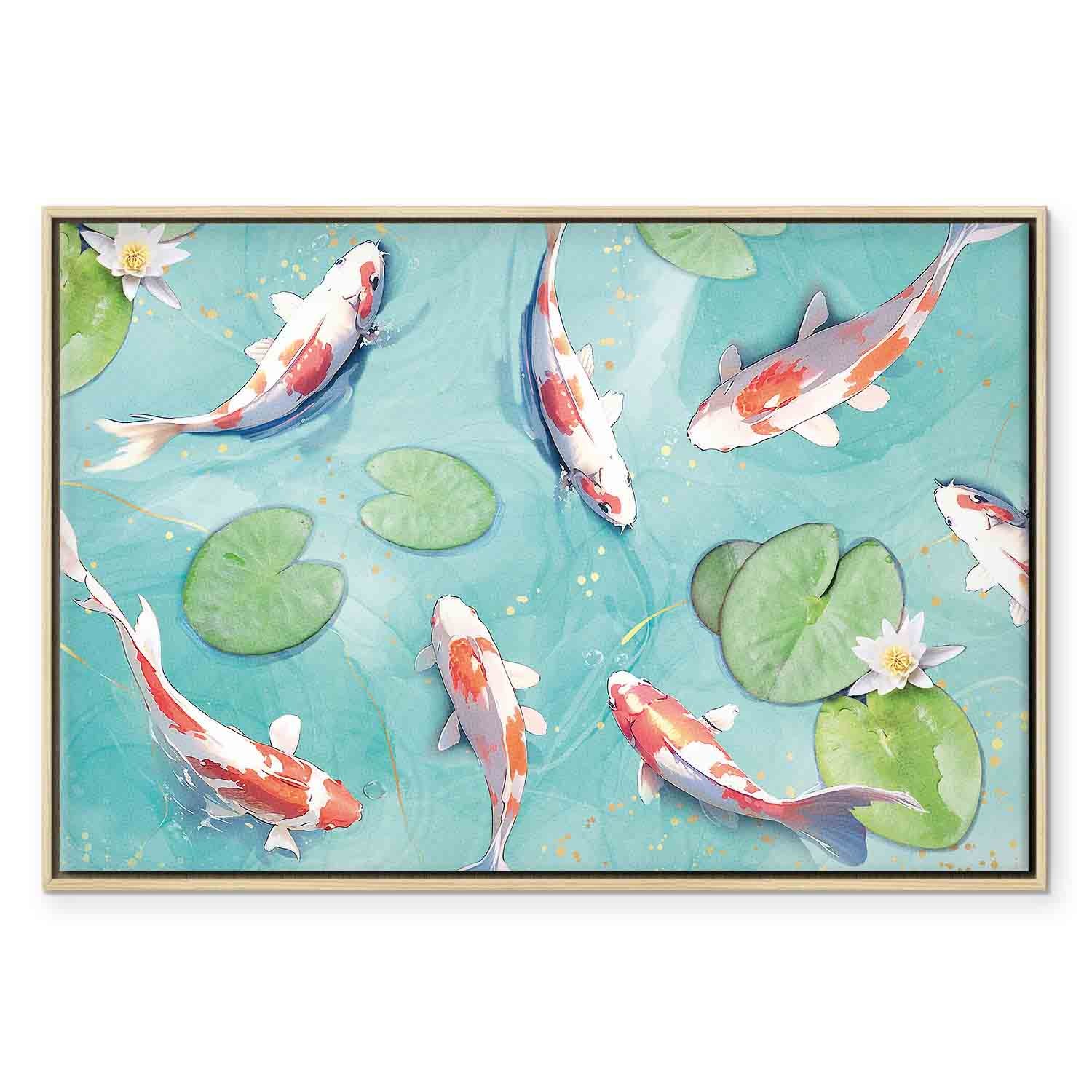 Japanese Koi Pond Nature Canvas Print