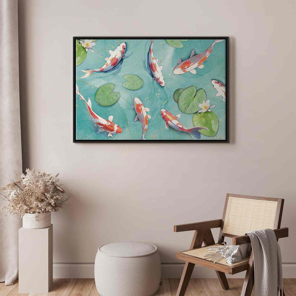 Japanese Koi Pond Nature Canvas Print
