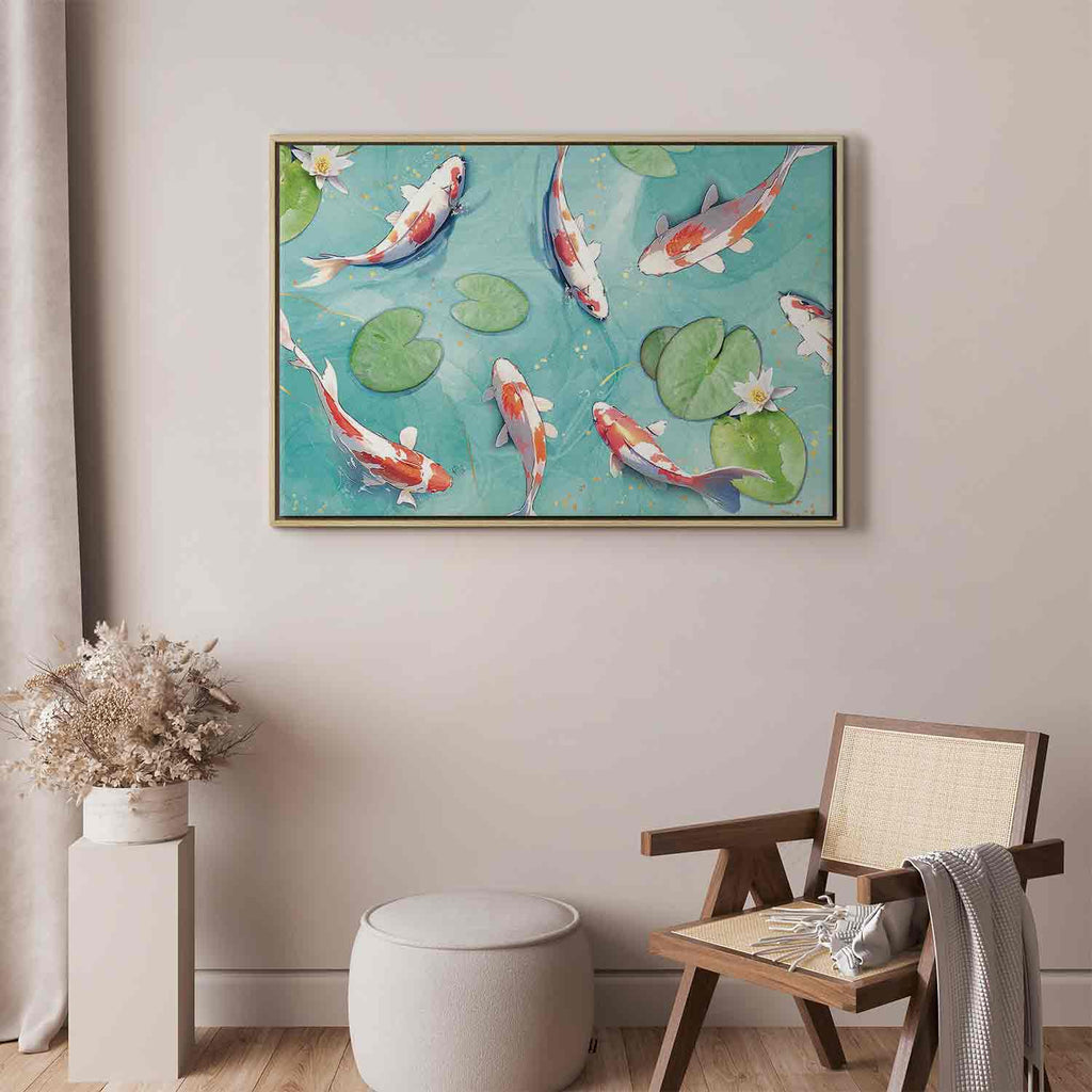 Japanese Koi Pond Nature Canvas Print