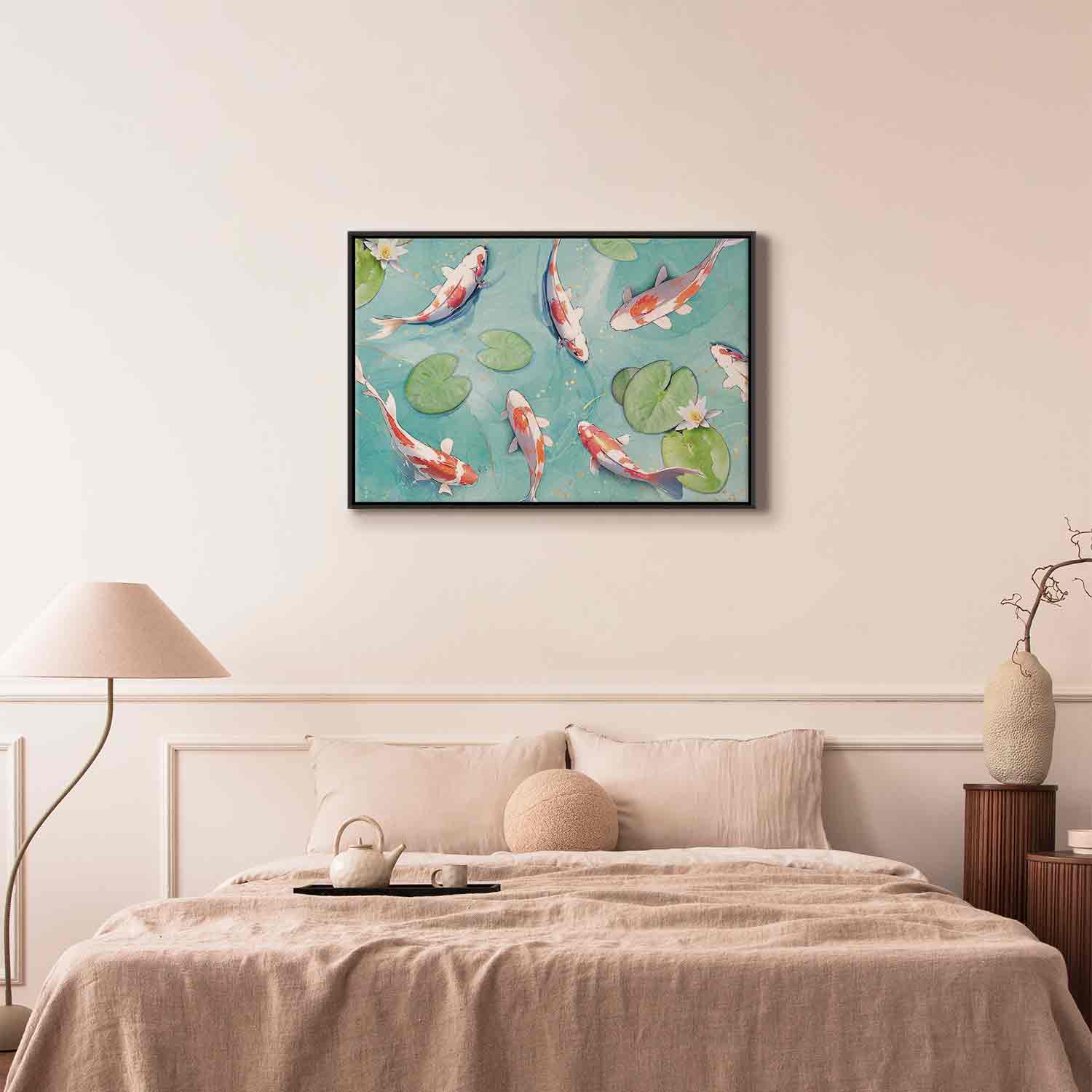Japanese Koi Pond Nature Canvas Print