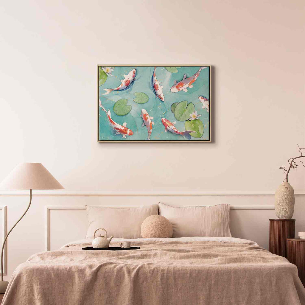 Japanese Koi Pond Nature Canvas Print