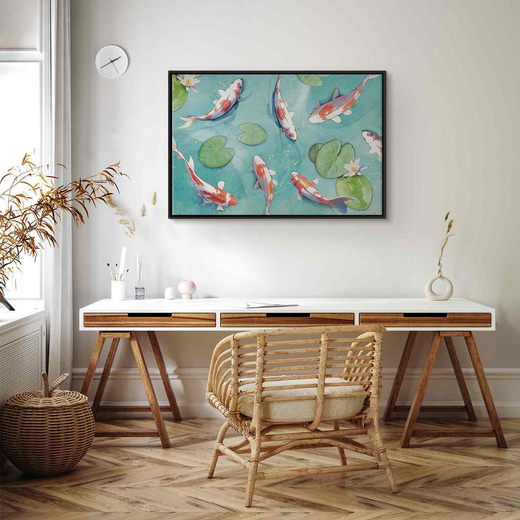 Japanese Koi Pond Nature Canvas Print