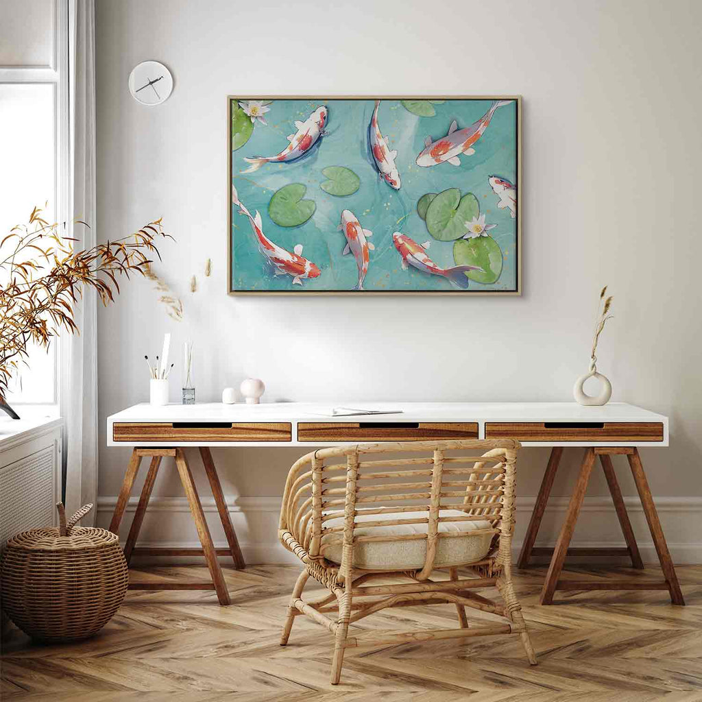Japanese Koi Pond Nature Canvas Print