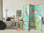 Japanese Room Divider with Koi Fish Design