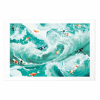 Fish and Waves Ocean Poster