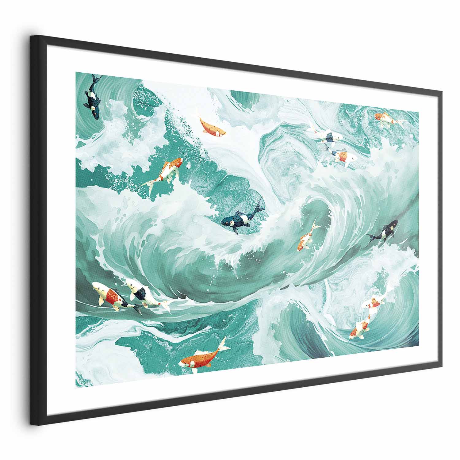 Fish and Waves Ocean Poster