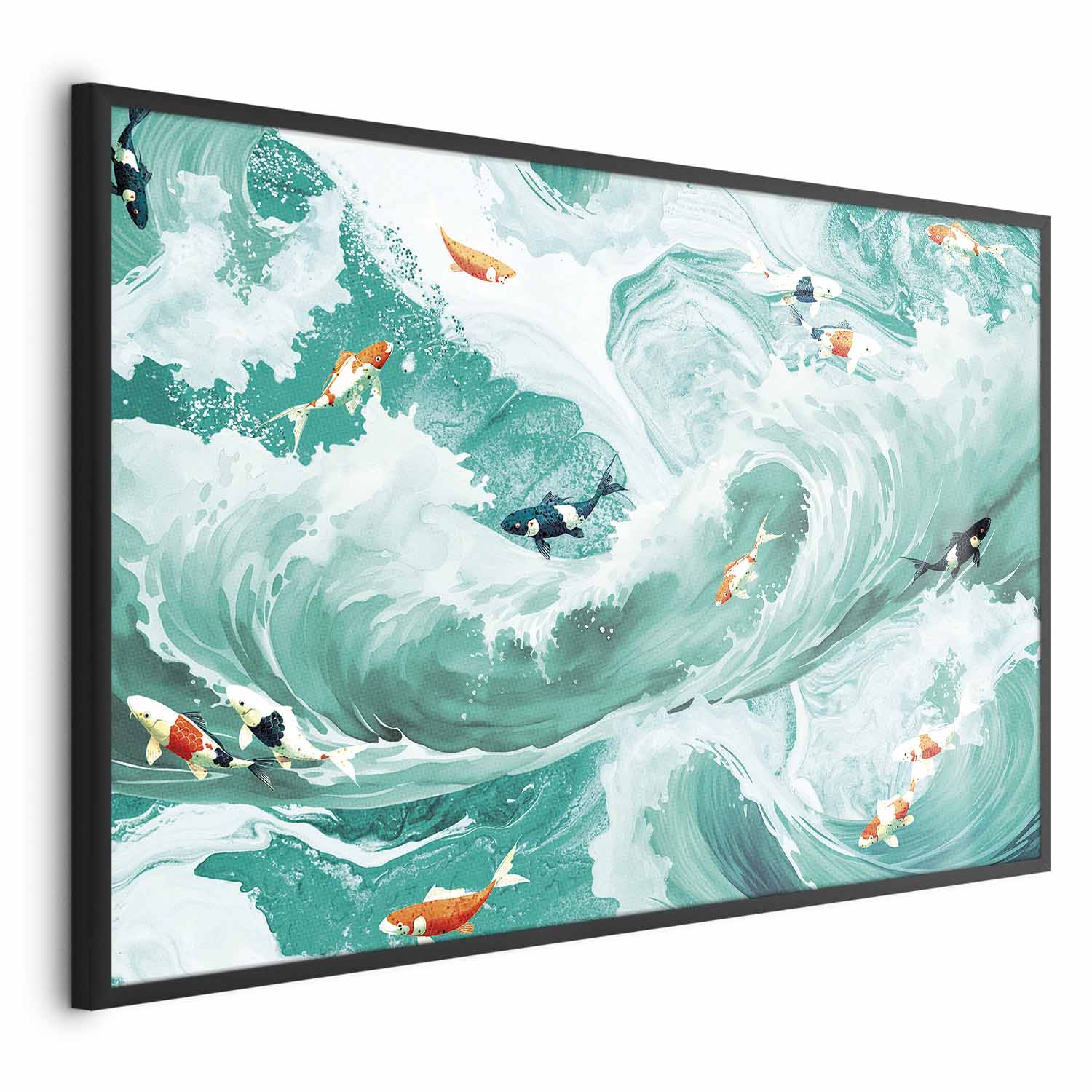 Fish and Waves Ocean Poster