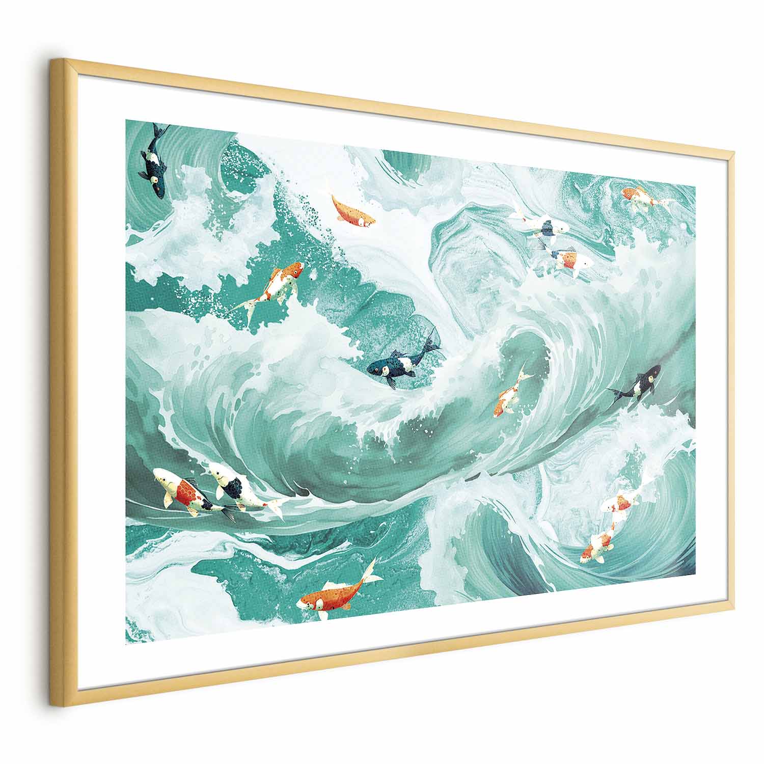 Fish and Waves Ocean Poster