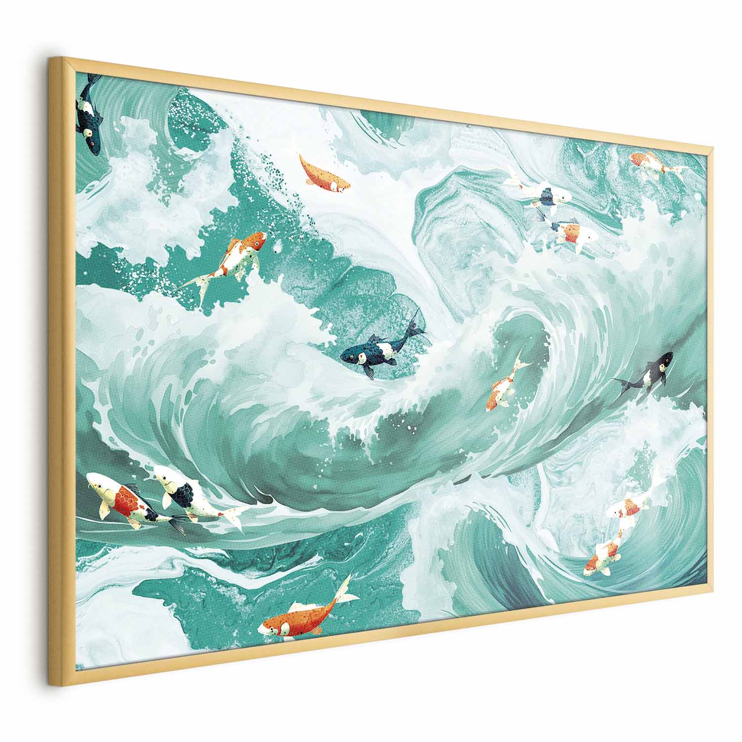 Fish and Waves Ocean Poster