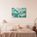 Japanese Fish and Waves Canvas Print
