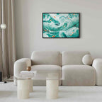 Japanese Fish and Waves Canvas Print