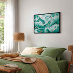 Japanese Fish and Waves Canvas Print