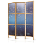 Japanese Room Divider - School of Tiny Fish motif - Ocean Depth