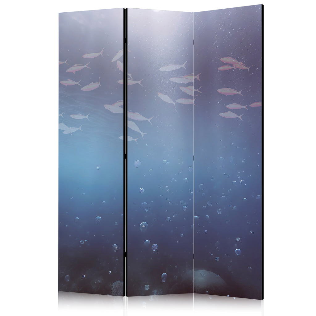 Room Divider 3-Panel Animals: School of Fish