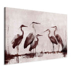Ink Herons Oriental DIY Large Canvas Print