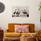 Ink Painted Herons Oriental Poster