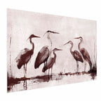 Ink Painted Herons Oriental Poster