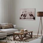 Ink Painted Herons Oriental Canvas Print