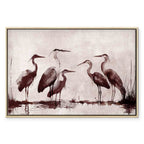 Ink Painted Herons Oriental Canvas Print
