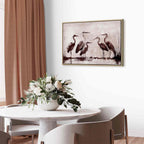 Ink Painted Herons Oriental Canvas Print
