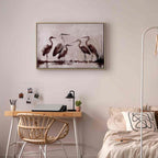 Ink Painted Herons Oriental Canvas Print