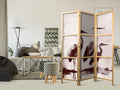 Ink Herons Nature 3-Panel Japanese Room Divider