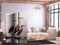 Ink Painted Herons 3-Panel Japanese Room Divider