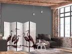 Ink Herons Japanese Nature 5-Panel Room Divider