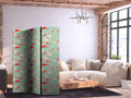 Koi Fish Oriental Pattern 3-Panel Japanese Room Divider