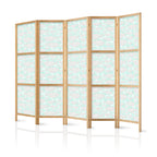 Japanese Room Divider - Minimalist Fish on Mint Green Water