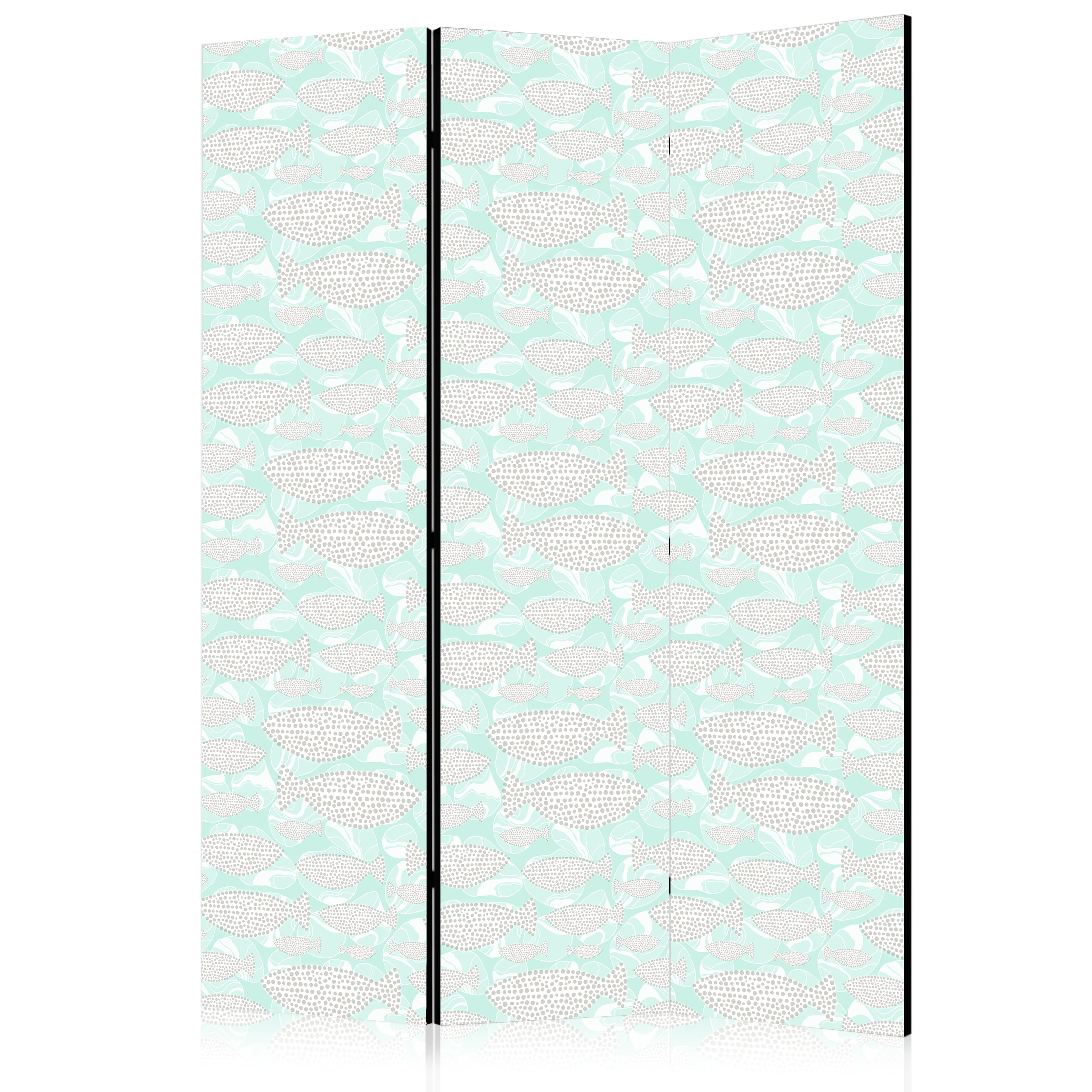 Room Divider - Minimalist Fish in Mint Green