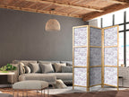 Japanese Room Divider with Fish in Muted Colors