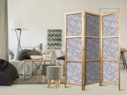 Japanese Room Divider with Underwater Fish Motif (3-Panel)