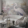 Bright Heron Pond Illustration Wall Mural