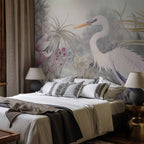 Bright Heron Pond Illustration Wall Mural