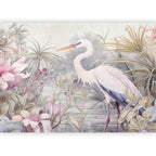 Bright Heron Pond Illustration Wall Mural