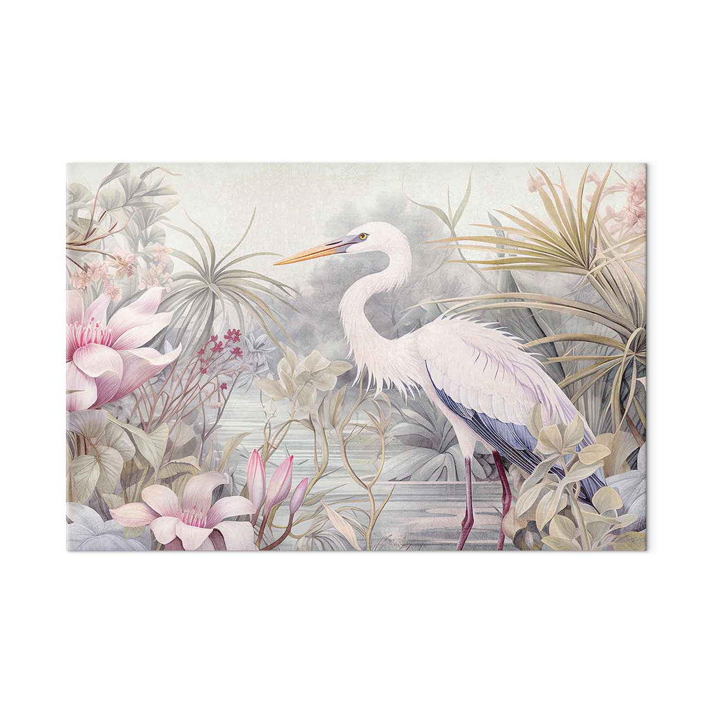 Bright Heron Pond Illustration DIY Large Canvas Print