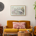 Heron Wading Pond Light Color Illustration Poster