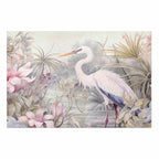 Heron Wading Pond Light Color Illustration Poster