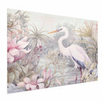 Heron Wading Pond Light Color Illustration Poster