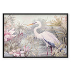 Bright Heron Pond Illustration Canvas Print