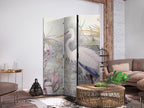 Heron Pond Illustration Multicolor 3-Panel Japanese Room Divider
