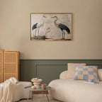 Vintage Heron and Crane Illustration Poster